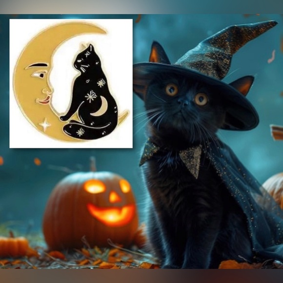 Jewelry - $2 WITCH CAT PIN/BROOCH. ENAMEL/METAL. NEW. $2 WITH ANY $10 ORDER OR MORE